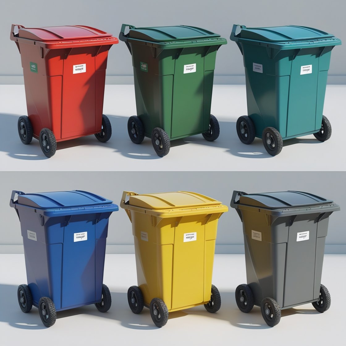 Yellow 1100 liter wheelie bin