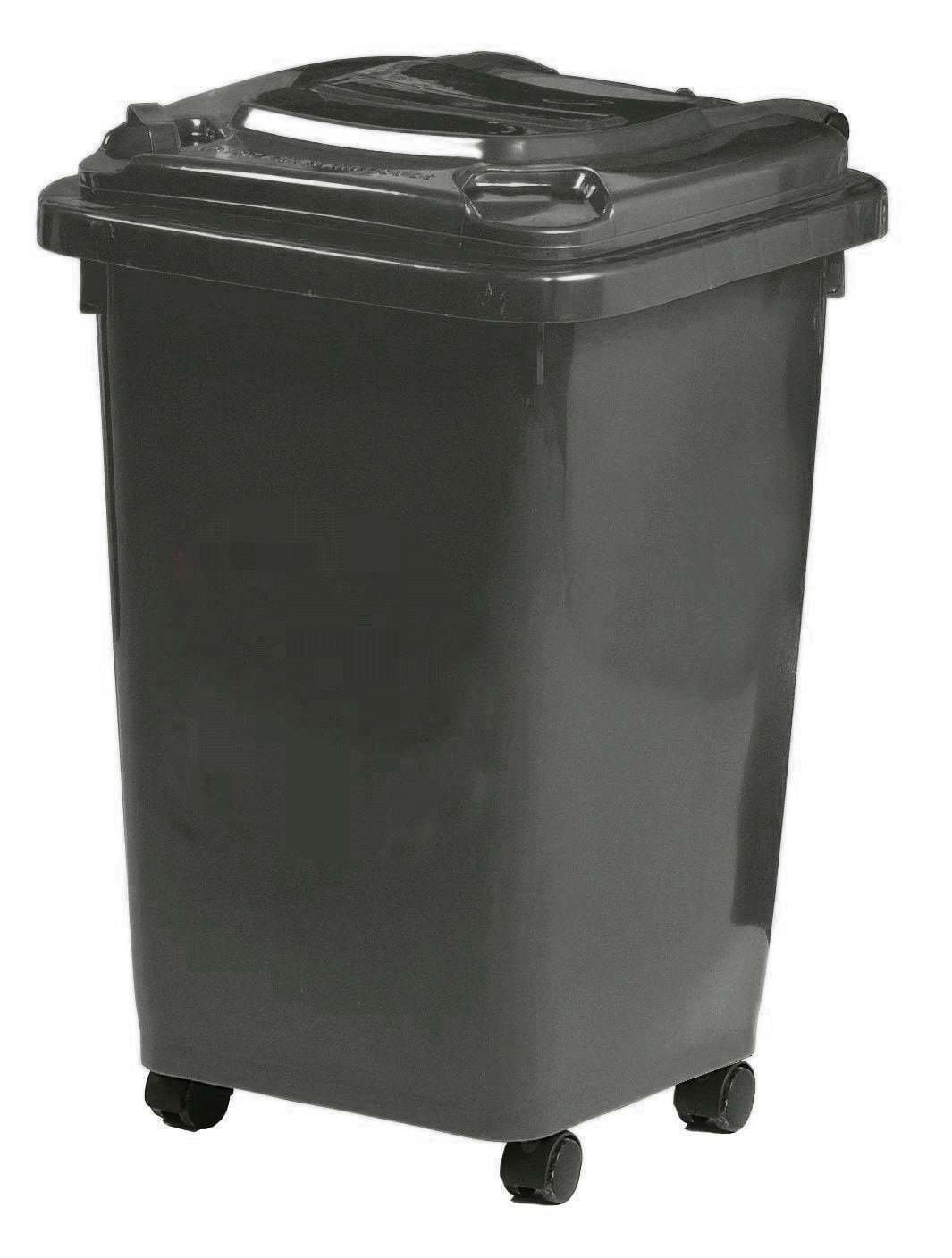 Wheelie Bin - 50L - 4 Wheel - Plastic - Black - 0244
