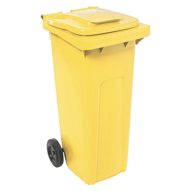 Wheelie Bin - SABS Approved - 140L - Yellow - Pack of 12 - Wheelie Bin 140L-yellow