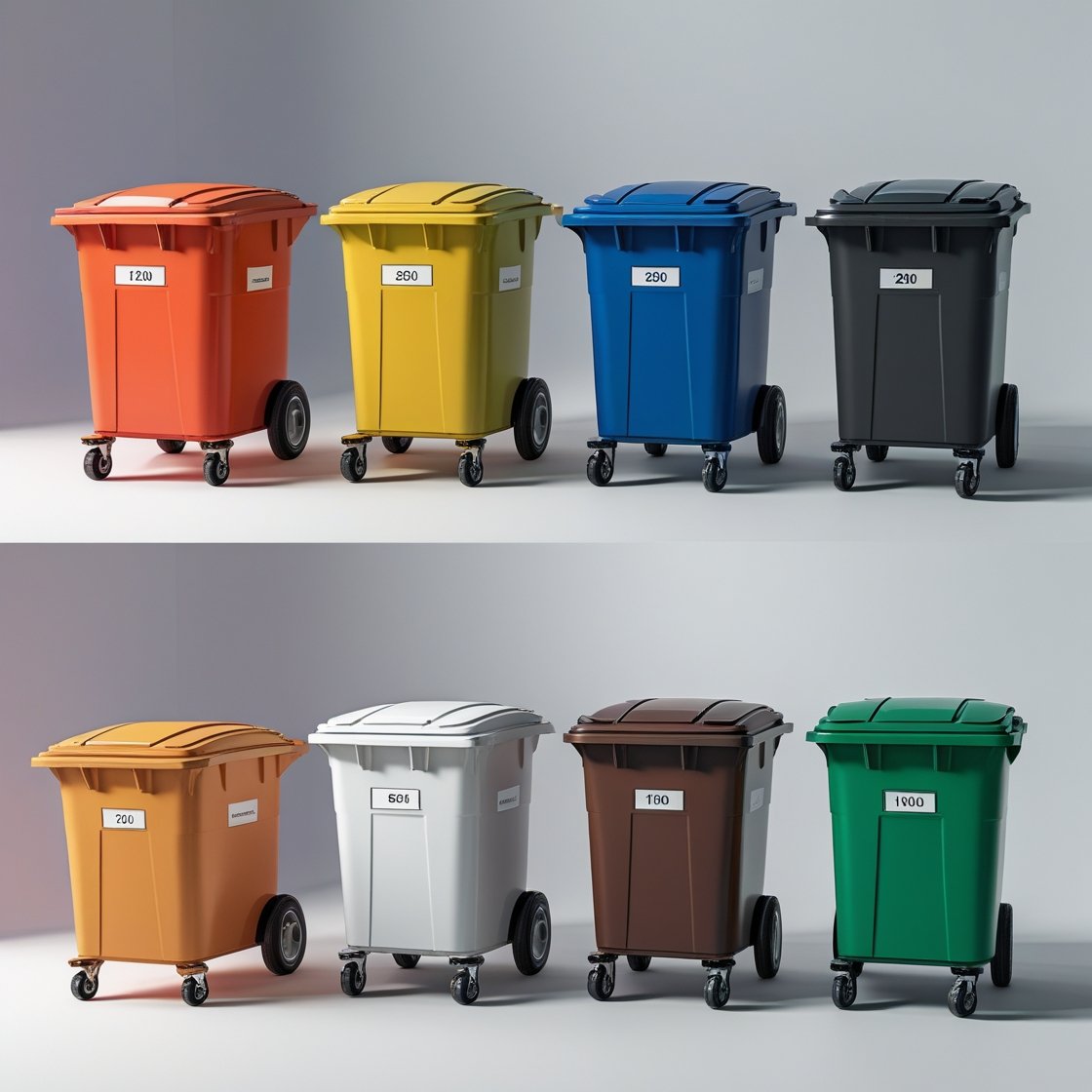 Green 1000 liter wheelie bin