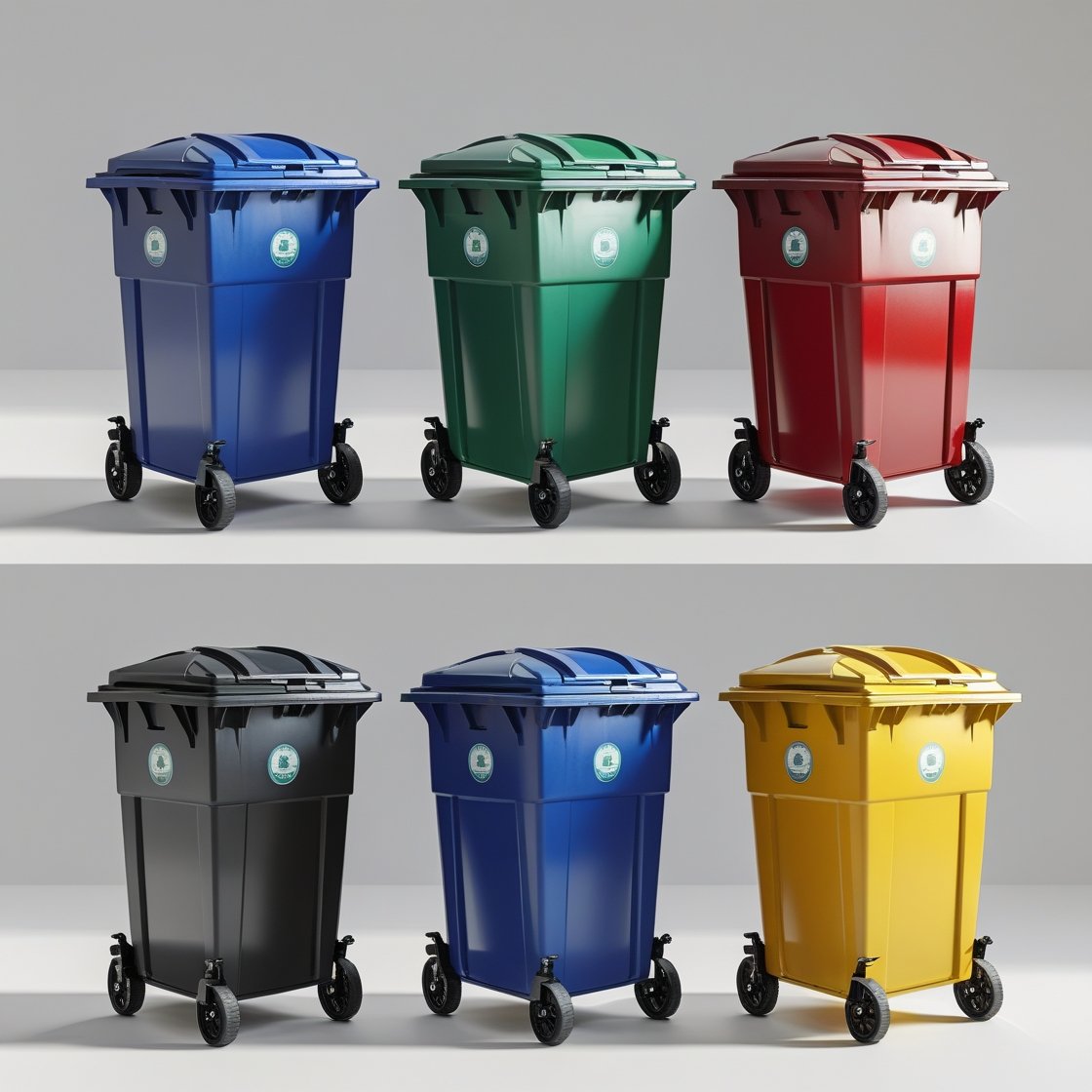 Orange 1100 liter wheelie bin