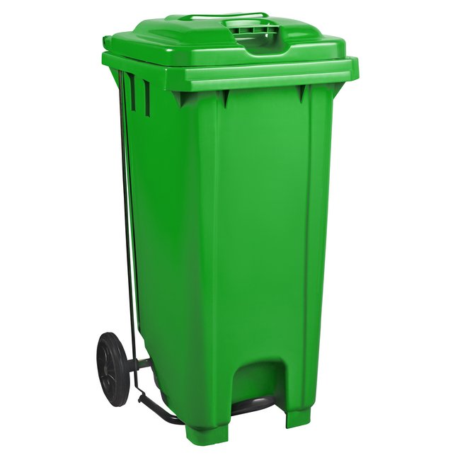 Wheelie Bin - Foot Operated Pedal Bin - 240L - Plastic - Green - 0229
