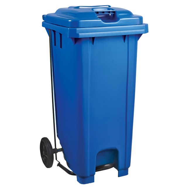 Wheelie Bin - Foot Operated Pedal Bin - 240L - Plastic - Blue - 0230