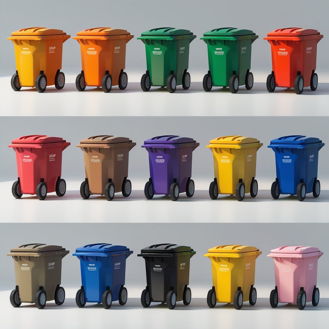 Orange 660 liter wheelie bin