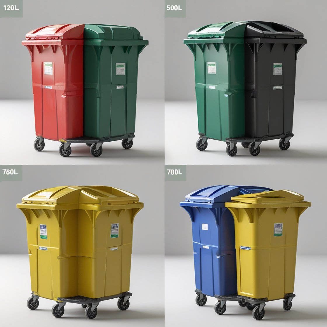 Orange 120 liter wheelie bin